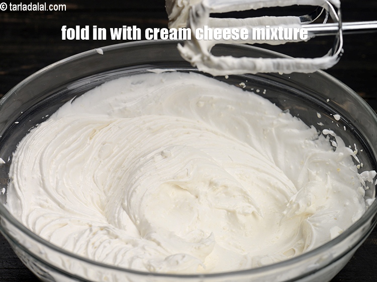 Step 28 – Fold in with the cream cheese mixture.