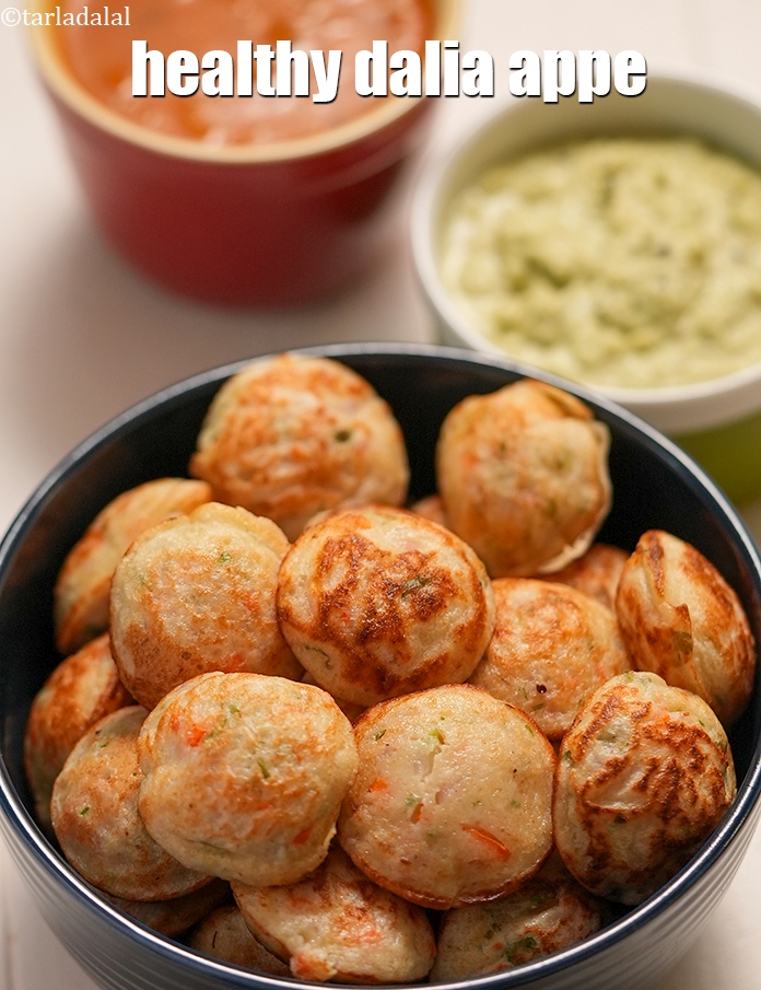 Step 25 – Serve <strong>dalia vegetable appe recipe&nbsp;|&nbsp;healthy dalia appe&nbsp;|&nbsp;broken wheat vegetable appe&nbsp;|</strong> immediately.