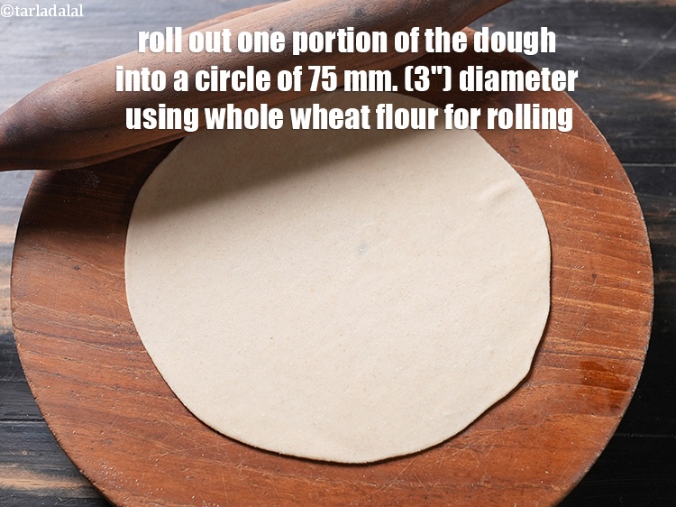 Step 24 – Roll out one portion of the dough into a circle of 75 mm. (3&quot;) diameter …