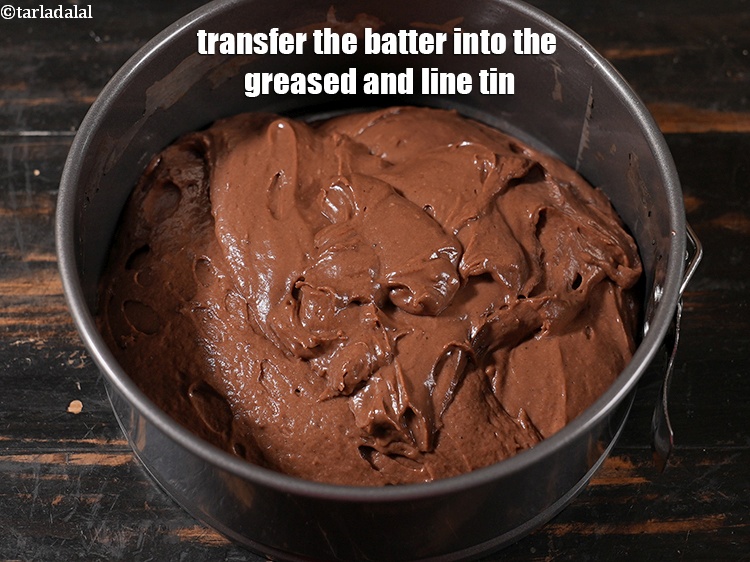 Step 23 – Transfer the batter into the greased and line tin.