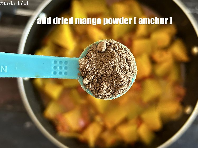 Step 24 – Add&nbsp;<meta charset="UTF-8" />1/2 tsp&nbsp;<a href="glossary-dried-mango-powder-amchur-powder-148i">dried mango powder (amchur)</a>.