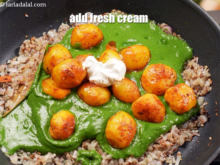 Step 22 – Add 1 tbsp <a href="https://www.tarladalal.com/glossary-fresh-cream-1877i">fresh cream</a>.&nbsp;