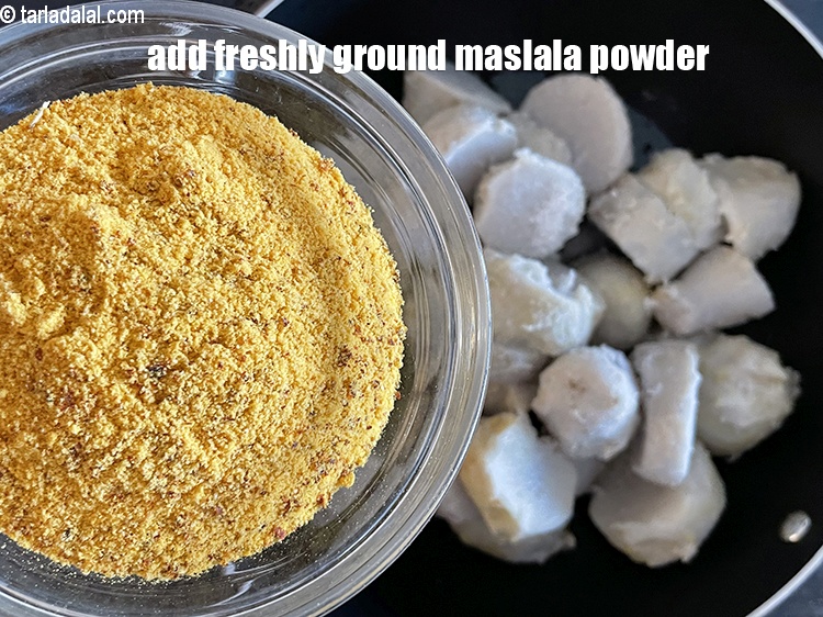 Step 25 – Add the prepared ground masala powder.
