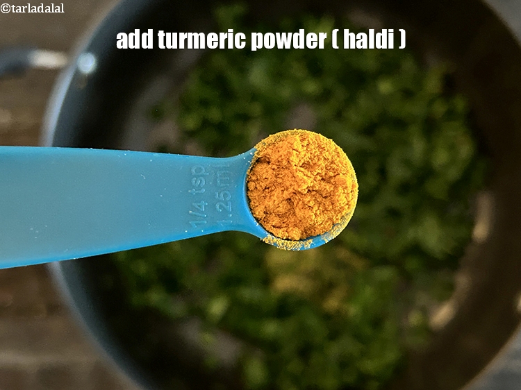Step 34 – Add&nbsp;<meta charset="UTF-8" />1/4 tsp&nbsp;<a href="glossary-turmeric-powder-haldi-645i">turmeric powder (haldi)</a>.