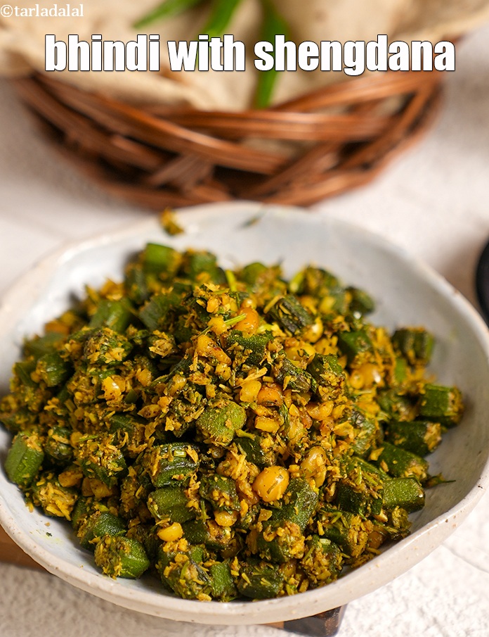 Step 29 – Serve <strong>bhindi peanut masala recipe |&nbsp;bhindi with shengdana | healthy ladies finger peanut Indian sabzi …