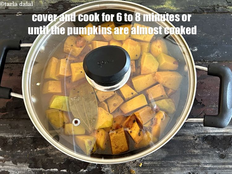 Step 23 – Cover and cook on a low flame for 6<strong>&nbsp;to 8&nbsp;</strong>minutes&nbsp;<meta charset="UTF-8" />&nbsp;or until the pumpkins …