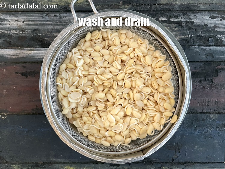Step 16 – Wash and drain the vaal. This is required as we have sprouted the beans for …