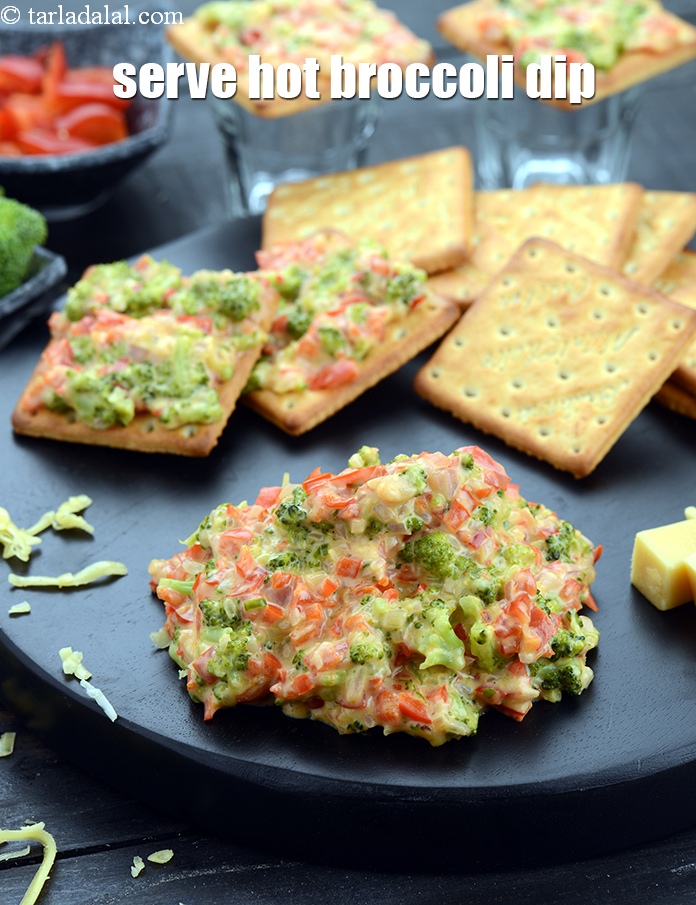 Step 23 – Serve <strong>broccoli and red capsicum dip recipe | hot broccoli dip | Indian broccoli and …
