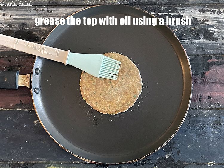 Step 24 – Grease the top with oil using a brush.