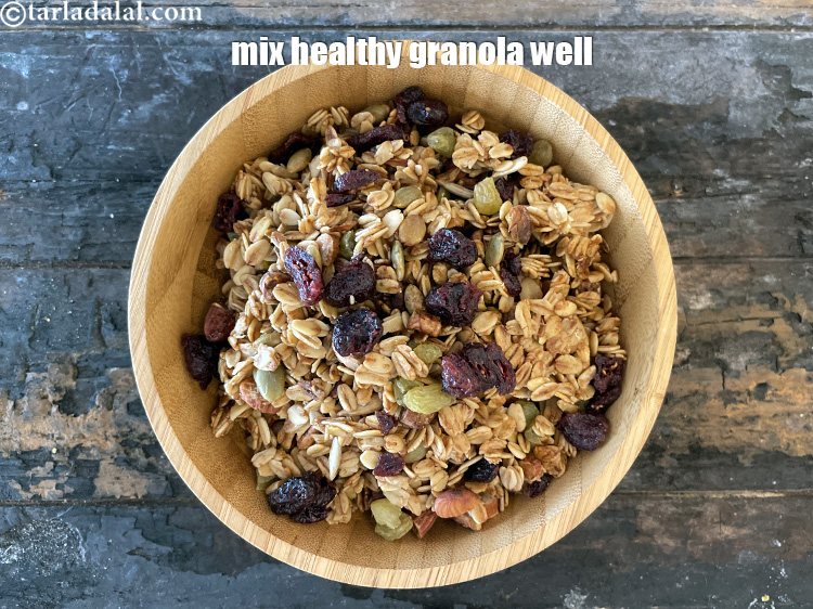 Step 26 – Mix <meta charset="UTF-8" /><strong>healthy granola | Indian crunchy homemade granola | no sugar granola recipe …