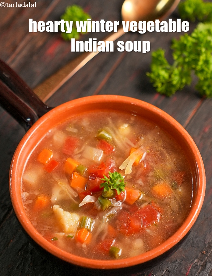 Step 24 – Serve winter vegetable soup hot.