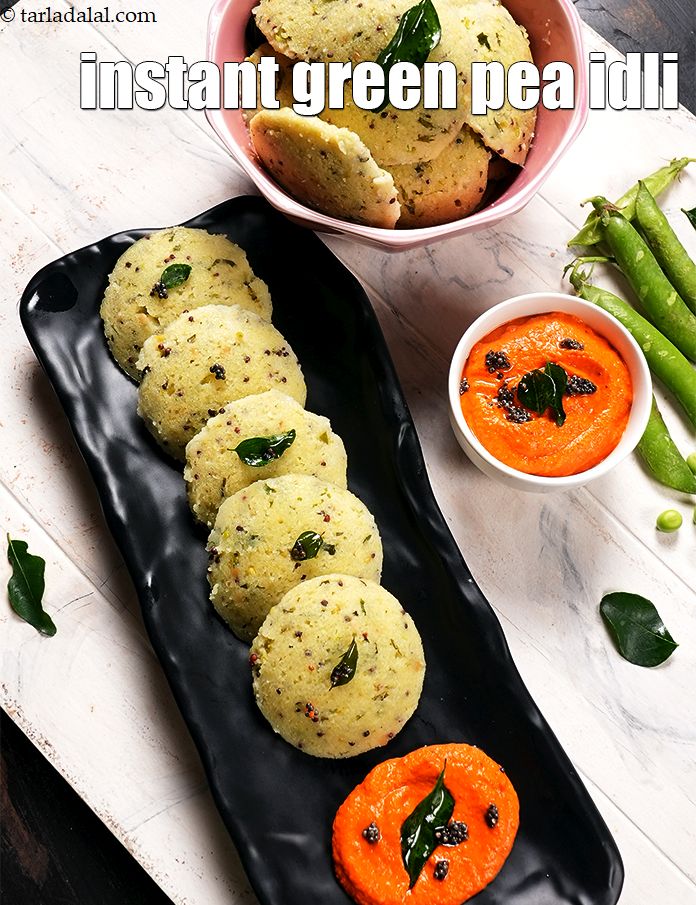 Step 24 – Serve<strong> matar idlis</strong> warm with coconut chutney or tomato chutney.