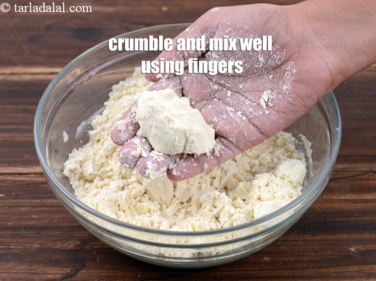 Step 25 – Crumble and mix well using fingers. The mixture should hold the shape.