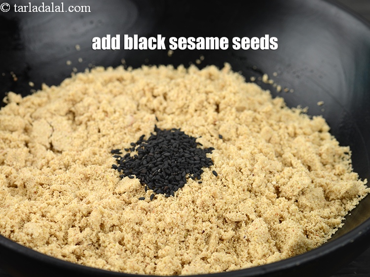Step 22 – Add 4 tsp&nbsp;<a href="https://www.tarladalal.com/glossary-black-sesame-seeds-kala-til-kale-til-862i">black sesame seeds (kala til)</a>.&nbsp;