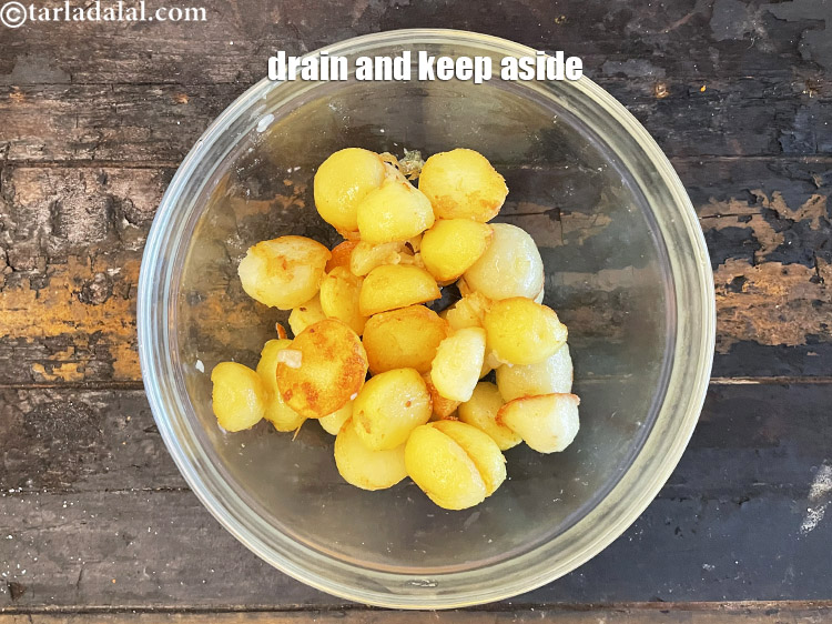 Step 41 – Drain and keep aside. NOTE. Please retain the non stick pan with oil as we …