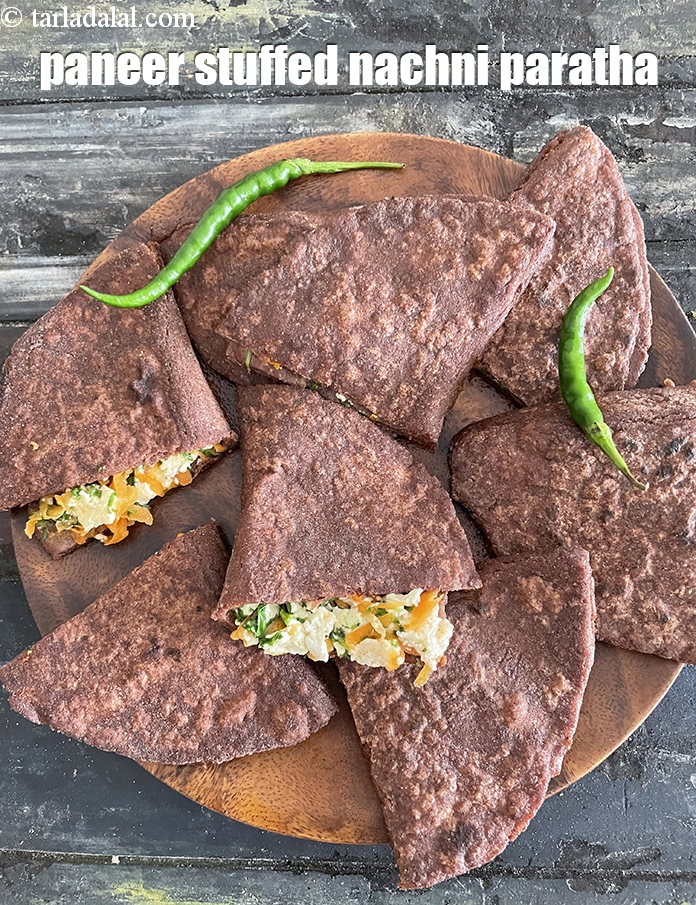 Step 28 – Serve <strong>stuffed nachni paratha |&nbsp;paneer stuffed nachni paratha | Indian paneer stuffed ragi paratha | …