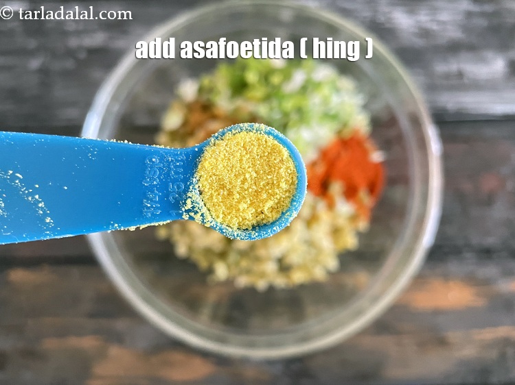 Step 24 – Add&nbsp;<meta charset="UTF-8" />1/4 tsp&nbsp;<a href="glossary-asafoetida-hing-113i">asafoetida (hing)</a>.