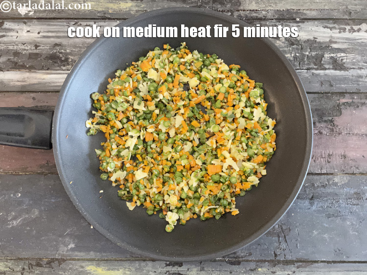 Step 22 – Cook on a medium flame for 5 minutes, while stirring occasionally.