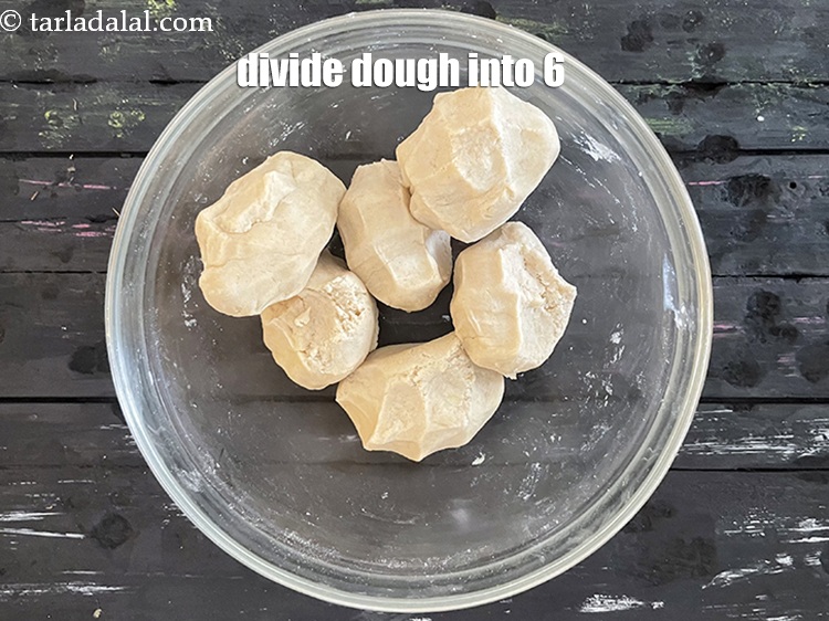 Step 25 – Divide the dough into 6 equal portions.