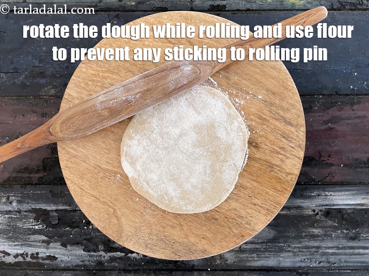 Step 25 – <meta charset="UTF-8" />Rotate the dough while rolling and use flour to prevent any sticking to …