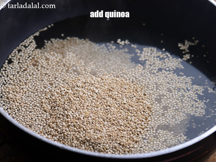 Step 5 – Once the water comes to a boil, add the quinoa for <strong>healthy Indian quinoa veggie …