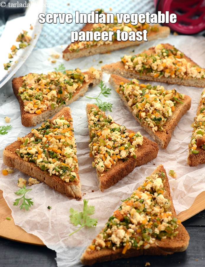 Step 22 – Serve<strong> open paneer masala toast recipe | Indian vegetable paneer toast | paneer open sandwich …