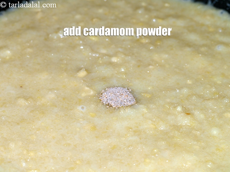 Step 23 – Add &frac14; tsp <a href="https://www.tarladalal.com/glossary-cardamom-powder-elaichi-powder-265i">cardamom (elaichi) powder</a>.