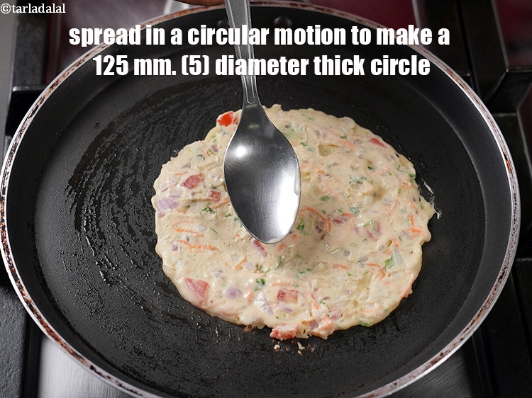 Step 23 – Spread in a circular motion to make a 125 mm. (5&quot;) diameter thick circle.