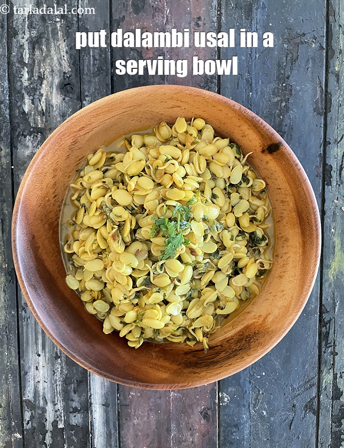 Step 39 – Put <strong>vaal ki usal | dalimbi usal | Maharashtrian birda usal | </strong>&nbsp;in a serving …