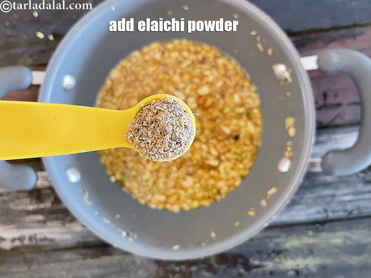 Step 32 – Add 1/2 tsp&nbsp;<a href="glossary-cardamom-powder-elaichi-powder-265i">cardamom (elaichi) powder</a>.