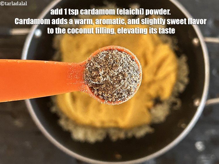 Step 24 – Add <meta charset="UTF-8" />1/2&nbsp;tsp&nbsp;<a href="glossary-cardamom-powder-elaichi-powder-265i">cardamom (elaichi) powder</a>.&nbsp;Cardamom adds a warm, aromatic, and slightly sweet flavor …