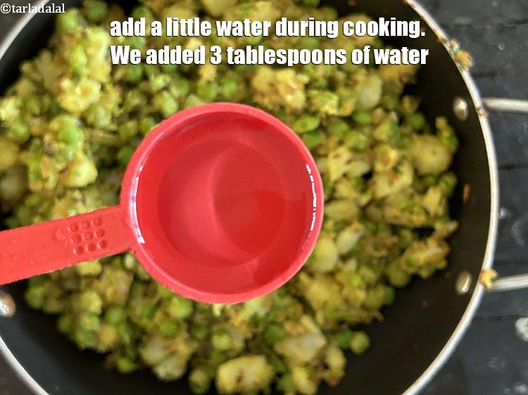 Step 24 – Add a little water during cooking. We added 3 tablespoons of water.