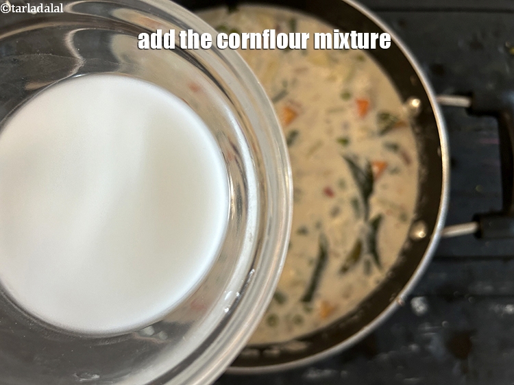 Step 28 – Add the cornflour mixture.