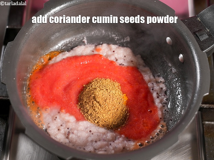 Step 24 – Add &frac12; tbsp coriander cumin seeds powder.&nbsp;