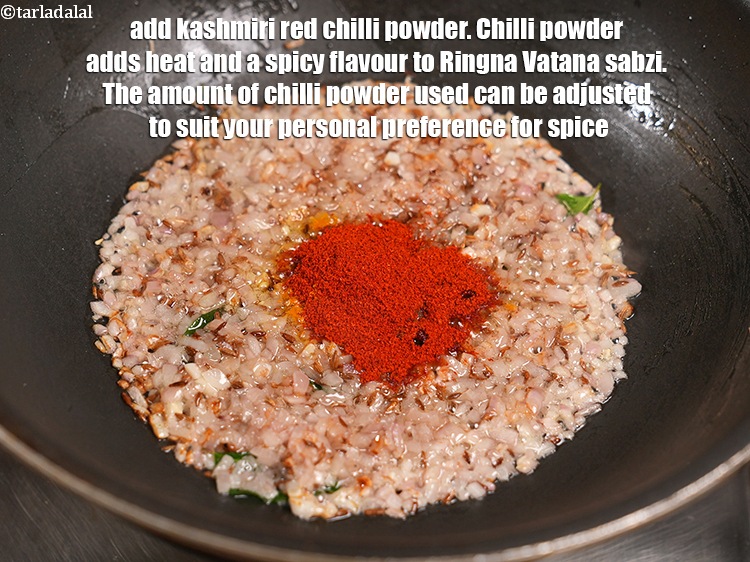 Step 24 – Add 1&frac12; tsp <a href="https://www.tarladalal.com/glossary-kashmiri-red-chilli-powder-kashmiri-mirch-powder-2684i">kashmiri red chilli powder</a>. Chilli powder adds heat and a spicy …