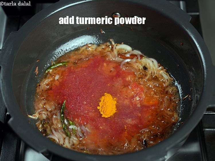 Step 24 – Add &frac14; tsp turmeric powder.