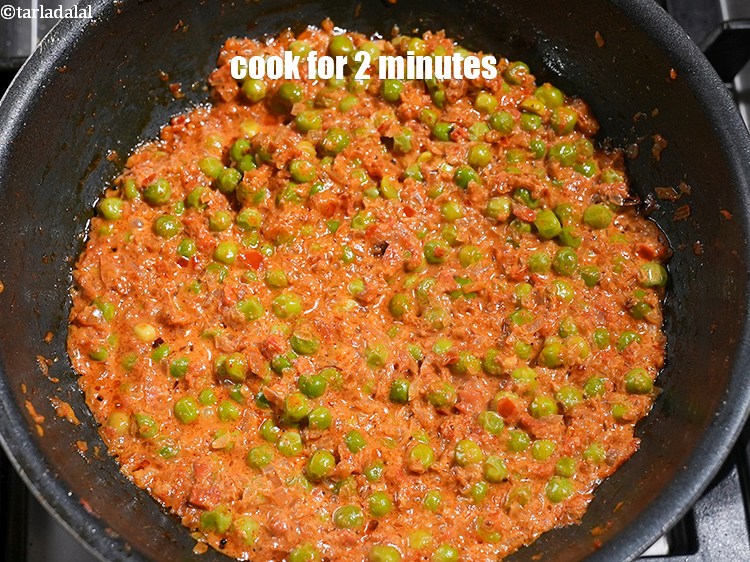 Step 24 – Mix well and cook on a medium flame for 2 minutes, while stirring continuously.