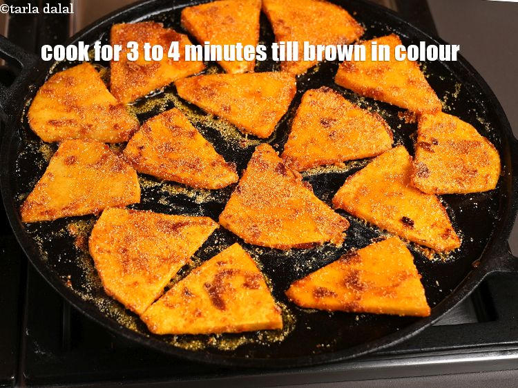 Step 24 – Cook them on a medium flame for 3 to 4 minutes till they turn brown …