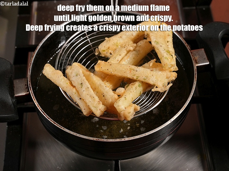Step 23 – Deep fry them on a medium flame until light golden brown and crispy. Deep frying …