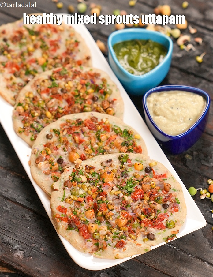 Step 24 – Serve <strong>jowar sprouts pancake recipe&nbsp;|&nbsp;healthy mixed sprouts uttapam&nbsp;|&nbsp;mixed sprouts pancakes&nbsp;| </strong>immediately.