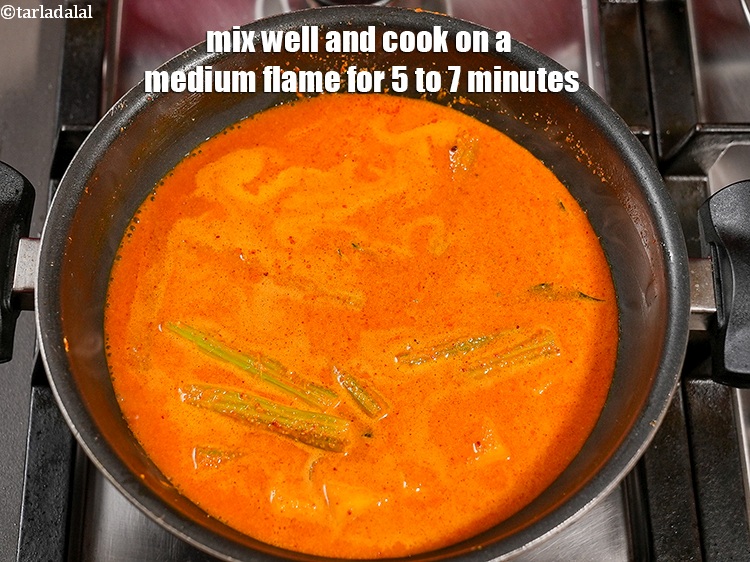 Step 24 – Mix well and cook on a medium flame for 5 to 7 minutes, while stirring …