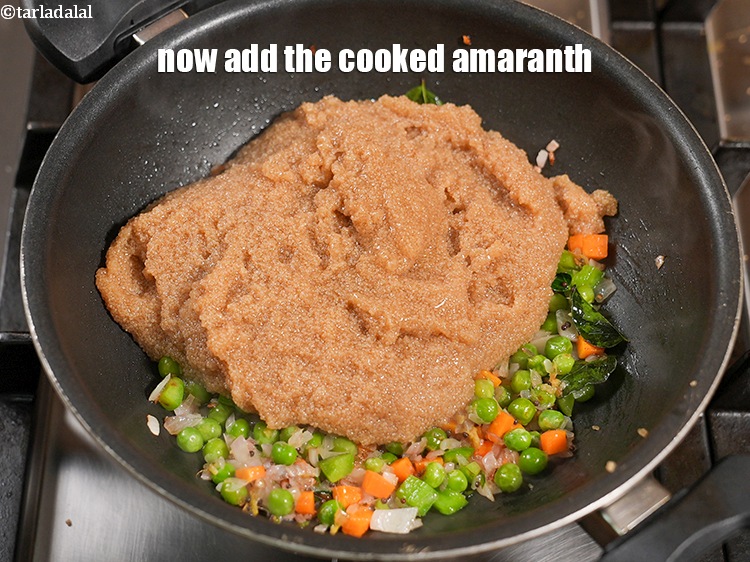 Step 24 – Now add the cooked amaranth.