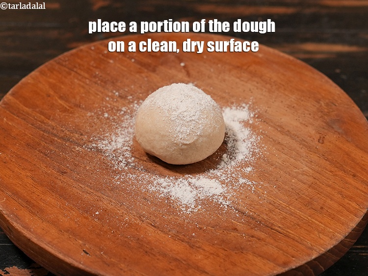 Step 24 – Place a portion of the dough on a clean, dry surface.&nbsp;