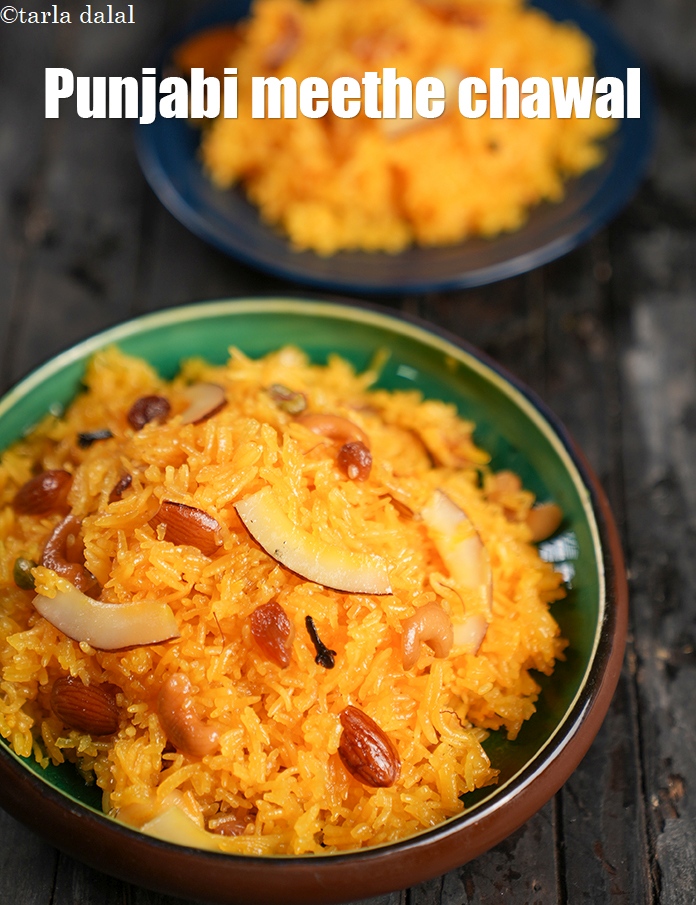 Step 24 – Serve <strong>meethe chawal</strong> hot.