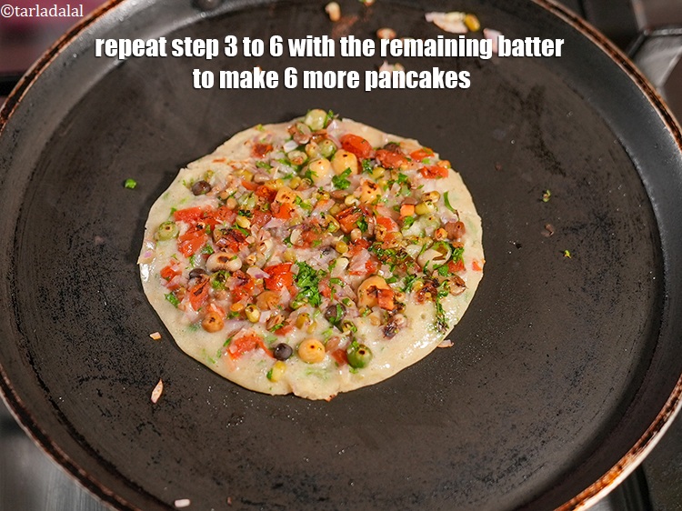 Step 23 – Repeat step 3 to 6 with the remaining batter to make 6 more pancakes.
