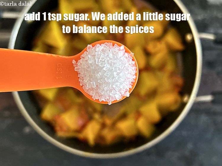 Step 25 – Add&nbsp;<meta charset="UTF-8" />1 tsp&nbsp;<a href="glossary-sugar-chini-shakkar-278i">sugar</a>. The little sugar we add &nbsp;balances the spices in the …