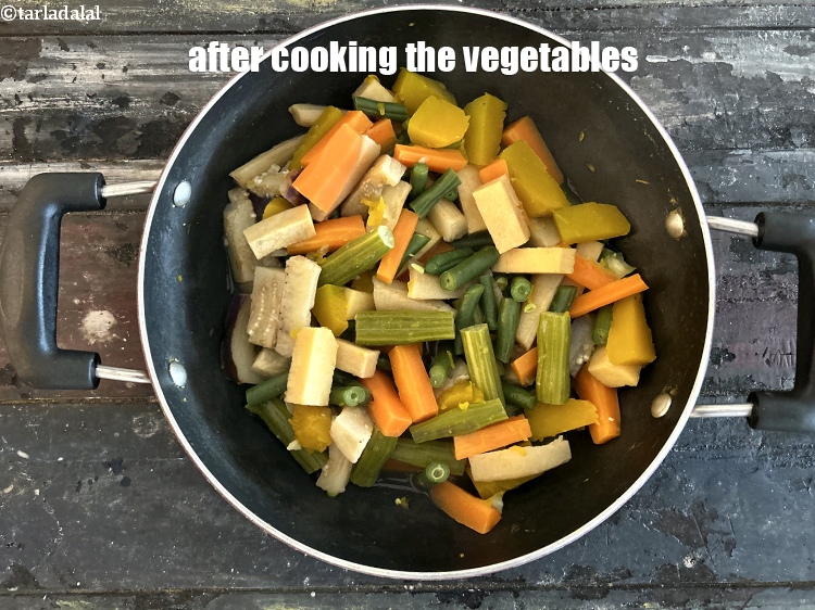 Step 24 – After cooking the vegetables.