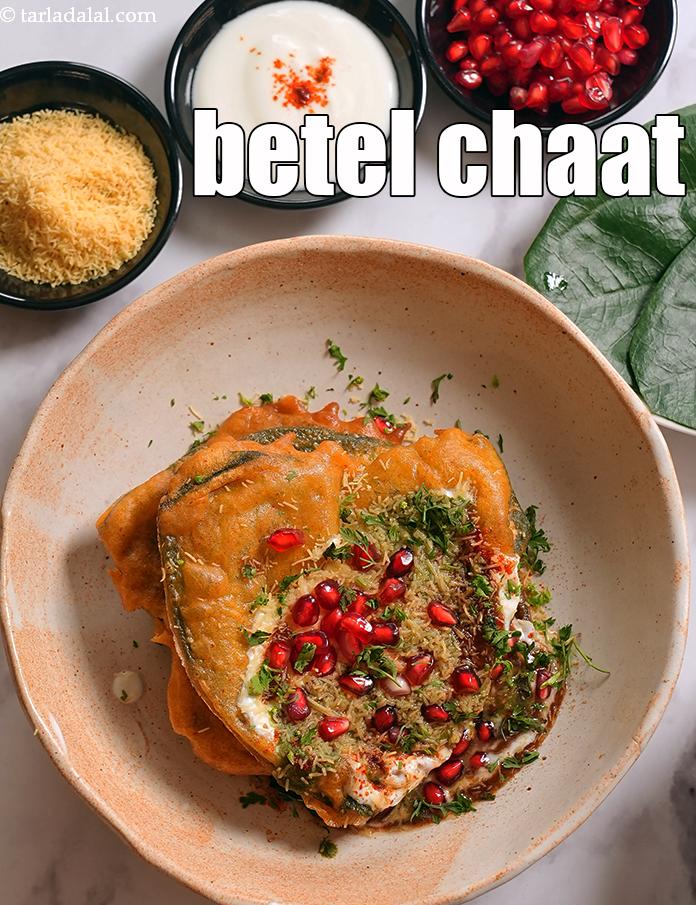 Step 25 – Serve <strong>paan ki chaat recipe | betel chaat | paan patta chaat </strong>immediately.