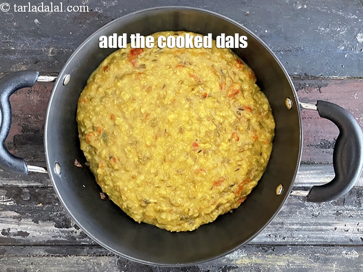 Step 24 – Add the cooked dals.