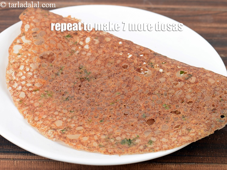 Step 24 – Repeat with the remaining batter to make 7 more dosas.&nbsp;